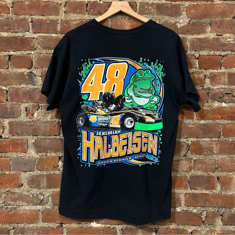 Men’s Cart Racing Tee Jeremiah Halbeisen #48 Car, Green Springs Ohio, size Large